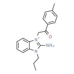 ChemSpider 2D Image | 2-Amino-3-[2-(4-methylphenyl)-2-oxoethyl]-1-propyl-1H-3,1-benzimidazol-3-ium | C19H22N3O