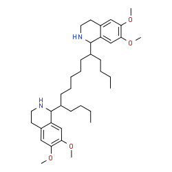 ChemSpider 2D Image | 1,1'-(5,11-Pentadecanediyl)bis(6,7-dimethoxy-1,2,3,4-tetrahydroisoquinoline) | C37H58N2O4