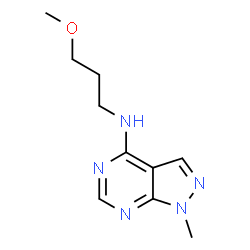 ChemSpider 2D Image | N-(3-Methoxypropyl)-1-methyl-1H-pyrazolo[3,4-d]pyrimidin-4-amine | C10H15N5O