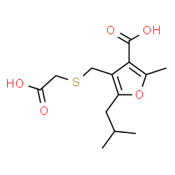 ChemSpider 2D Image | 4-{[(Carboxymethyl)sulfanyl]methyl}-5-isobutyl-2-methyl-3-furoic acid | C13H18O5S