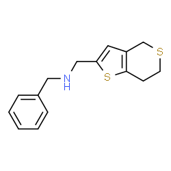 ChemSpider 2D Image | N-Benzyl-1-(6,7-dihydro-4H-thieno[3,2-c]thiopyran-2-yl)methanamine | C15H17NS2