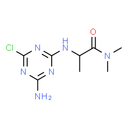ChemSpider 2D Image | N~2~-(4-Amino-6-chloro-1,3,5-triazin-2-yl)-N,N-dimethylalaninamide | C8H13ClN6O