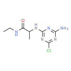 ChemSpider 2D Image | N~2~-(4-Amino-6-chloro-1,3,5-triazin-2-yl)-N-ethylalaninamide | C8H13ClN6O