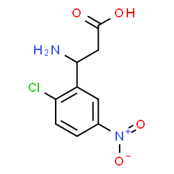 ChemSpider 2D Image | 3-Amino-3-(2-chloro-5-nitrophenyl)propanoic acid | C9H9ClN2O4