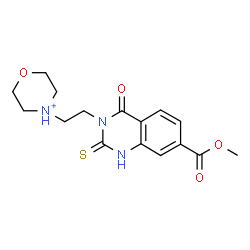 ChemSpider 2D Image | 4-{2-[7-(Methoxycarbonyl)-4-oxo-2-thioxo-1,4-dihydro-3(2H)-quinazolinyl]ethyl}morpholin-4-ium | C16H20N3O4S