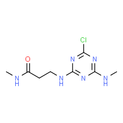 ChemSpider 2D Image | N~3~-[4-Chloro-6-(methylamino)-1,3,5-triazin-2-yl]-N-methyl-beta-alaninamide | C8H13ClN6O