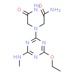 ChemSpider 2D Image | 2,2'-{[4-Ethoxy-6-(methylamino)-1,3,5-triazin-2-yl]imino}diacetamide | C10H17N7O3