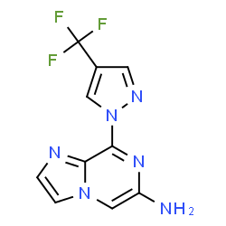 ChemSpider 2D Image | 8-[4-(Trifluoromethyl)-1H-pyrazol-1-yl]imidazo[1,2-a]pyrazin-6-amine | C10H7F3N6