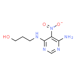 ChemSpider 2D Image | 3-[(6-Amino-5-nitro-4-pyrimidinyl)amino]-1-propanol | C7H11N5O3