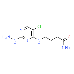 ChemSpider 2D Image | 4-[(5-Chloro-2-hydrazino-4-pyrimidinyl)amino]butanamide | C8H13ClN6O