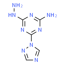 ChemSpider 2D Image | 4-Hydrazino-6-(1H-1,2,4-triazol-1-yl)-1,3,5-triazin-2-amine | C5H7N9