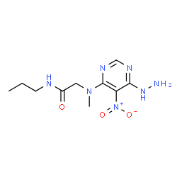 ChemSpider 2D Image | N~2~-(6-Hydrazino-5-nitro-4-pyrimidinyl)-N~2~-methyl-N-propylglycinamide | C10H17N7O3