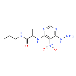 ChemSpider 2D Image | N~2~-(6-Hydrazino-5-nitro-4-pyrimidinyl)-N-propylalaninamide | C10H17N7O3