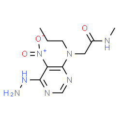 ChemSpider 2D Image | N~2~-(6-Hydrazino-5-nitro-4-pyrimidinyl)-N-methyl-N~2~-propylglycinamide | C10H17N7O3