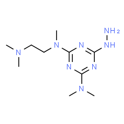 ChemSpider 2D Image | N-[2-(Dimethylamino)ethyl]-6-hydrazino-N,N',N'-trimethyl-1,3,5-triazine-2,4-diamine | C10H22N8