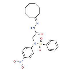 ChemSpider 2D Image | N-[2-(2-Cyclooctylidenehydrazino)-2-oxoethyl]-N-(4-nitrophenyl)benzenesulfonamide | C22H26N4O5S