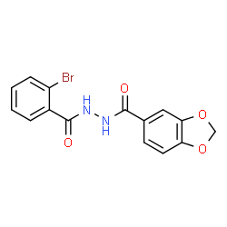 ChemSpider 2D Image | N'-(2-Bromobenzoyl)-1,3-benzodioxole-5-carbohydrazide | C15H11BrN2O4
