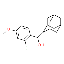 ChemSpider 2D Image | Adamantan-2-yl(2-chloro-4-methoxyphenyl)methanol | C18H23ClO2