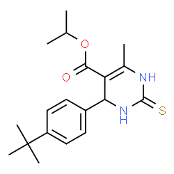 ChemSpider 2D Image | Isopropyl 6-(4-tert-butylphenyl)-4-methyl-2-sulfanyl-1,6-dihydropyrimidine-5-carboxylate | C19H26N2O2S