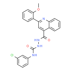 ChemSpider 2D Image | N-(3-Chlorophenyl)-2-{[2-(2-methoxyphenyl)-4-quinolinyl]carbonyl}hydrazinecarboxamide | C24H19ClN4O3