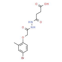 ChemSpider 2D Image | 4-{2-[(4-Bromo-2-methylphenoxy)acetyl]hydrazino}-4-oxobutanoic acid | C13H15BrN2O5