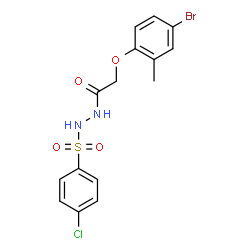 ChemSpider 2D Image | 2-(4-Bromo-2-methylphenoxy)-N'-[(4-chlorophenyl)sulfonyl]acetohydrazide | C15H14BrClN2O4S