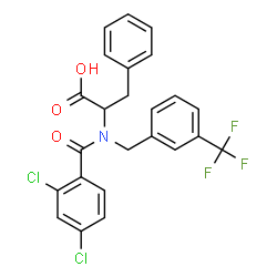 ChemSpider 2D Image | N-(2,4-Dichlorobenzoyl)-N-[3-(trifluoromethyl)benzyl]phenylalanine | C24H18Cl2F3NO3
