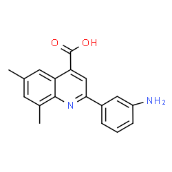 ChemSpider 2D Image | 2-(3-Aminophenyl)-6,8-dimethyl-4-quinolinecarboxylic acid | C18H16N2O2