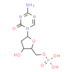 ChemSpider 2D Image | 4-Amino-1-(2-deoxy-5-O-phosphonopentofuranosyl)-1,3,5-triazin-2(1H)-one | C8H13N4O7P
