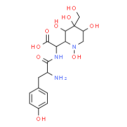 ChemSpider 2D Image | [1,3,4,5-Tetrahydroxy-4-(hydroxymethyl)-2-piperidinyl](tyrosylamino)acetic acid | C17H25N3O9