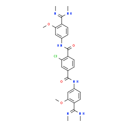 ChemSpider 2D Image | 2-Chloro-N,N'-bis[4-(N,N'-dimethylcarbamimidoyl)-3-methoxyphenyl]terephthalamide | C28H31ClN6O4