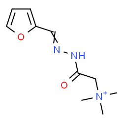ChemSpider 2D Image | 2-[2-(2-Furylmethylene)hydrazino]-N,N,N-trimethyl-2-oxoethanaminium | C10H16N3O2
