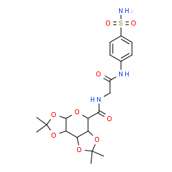 ChemSpider 2D Image | 2,2,7,7-Tetramethyl-N-{2-oxo-2-[(4-sulfamoylphenyl)amino]ethyl}tetrahydro-3aH-bis[1,3]dioxolo[4,5-b:4',5'-d]pyran-5-carboxamide | C20H27N3O9S