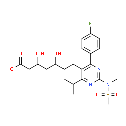 ChemSpider 2D Image | 7-{4-(4-Fluorophenyl)-6-isopropyl-2-[methyl(methylsulfonyl)amino]-5-pyrimidinyl}-3,5-dihydroxyheptanoic acid | C22H30FN3O6S