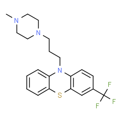 ChemSpider 2D Image | 10-[3-(4-Methyl-1-piperazinyl)propyl]-3-(trifluoromethyl)-10H-phenothiazine | C21H24F3N3S