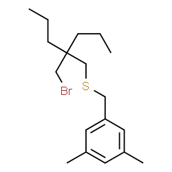 ChemSpider 2D Image | 1-({[2-(Bromomethyl)-2-propylpentyl]sulfanyl}methyl)-3,5-dimethylbenzene | C18H29BrS