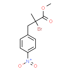 ChemSpider 2D Image | Methyl 2-bromo-2-methyl-3-(4-nitrophenyl)propanoate | C11H12BrNO4