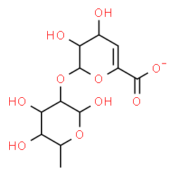 ChemSpider 2D Image | 6-Deoxy-2-O-(4-deoxyhex-4-enopyranuronosyl)hexopyranose | C12H17O10