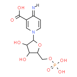 ChemSpider 2D Image | (4E)-4-Imino-1-(5-O-phosphonopentofuranosyl)-1,4-dihydro-3-pyridinecarboxylic acid | C11H15N2O9P
