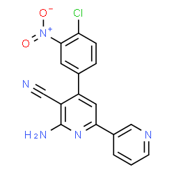 ChemSpider 2D Image | 6-Amino-4-(4-chloro-3-nitrophenyl)-2,3'-bipyridine-5-carbonitrile | C17H10ClN5O2