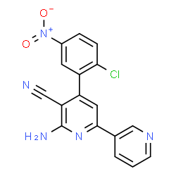 ChemSpider 2D Image | 6-Amino-4-(2-chloro-5-nitrophenyl)-2,3'-bipyridine-5-carbonitrile | C17H10ClN5O2