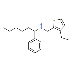 ChemSpider 2D Image | N-[(3-Ethyl-2-thienyl)methyl]-1-phenyl-1-hexanamine | C19H27NS