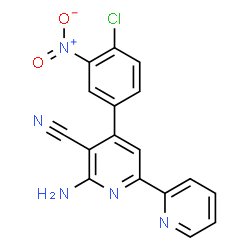 ChemSpider 2D Image | 6-Amino-4-(4-chloro-3-nitrophenyl)-2,2'-bipyridine-5-carbonitrile | C17H10ClN5O2