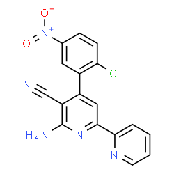 ChemSpider 2D Image | 6-Amino-4-(2-chloro-5-nitrophenyl)-2,2'-bipyridine-5-carbonitrile | C17H10ClN5O2