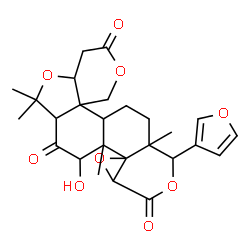 ChemSpider 2D Image | 12-(3-Furyl)-8-hydroxy-6,6,8a,12a-tetramethyldecahydro-3H-oxireno[d]pyrano[4',3':3,3a][2]benzofuro[5,4-f]isochromene-3,7,10(8H,9aH)-trione | C26H30O9