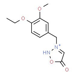 ChemSpider 2D Image | 3-(4-Ethoxy-3-methoxybenzyl)-5-oxo-2,5-dihydro-1,2,3-oxadiazol-3-ium | C12H15N2O4