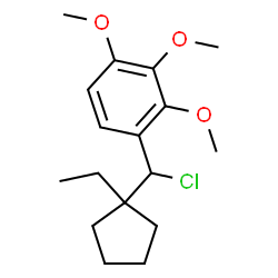 ChemSpider 2D Image | 1-[Chloro(1-ethylcyclopentyl)methyl]-2,3,4-trimethoxybenzene | C17H25ClO3