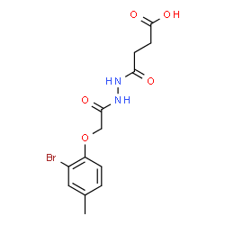 ChemSpider 2D Image | 4-{2-[(2-Bromo-4-methylphenoxy)acetyl]hydrazino}-4-oxobutanoic acid | C13H15BrN2O5