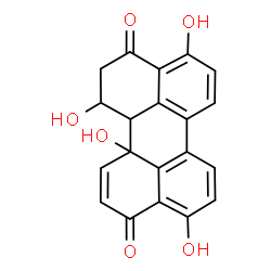 ChemSpider 2D Image | 1,4,9,12a-Tetrahydroxy-1,2,12a,12b-tetrahydro-3,10-perylenedione | C20H14O6