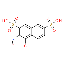 ChemSpider 2D Image | 4-Hydroxy-3-nitroso-2,7-naphthalenedisulfonic acid | C10H7NO8S2